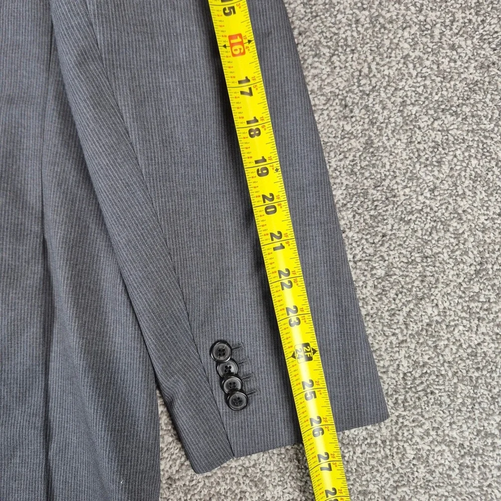 Banana Republic Blazer Mens 46L Gray Marzotto Italian Wool Micro Stripe‎ Jacket